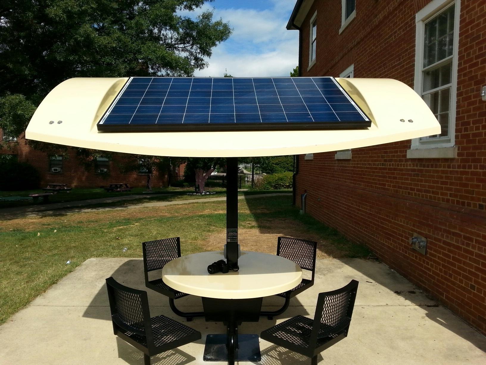 solar-powered charging table